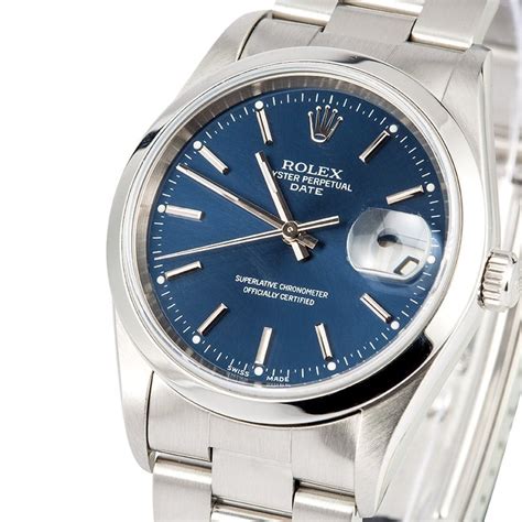 pre owned rolex date 15200|Rolex 15200 blue dial.